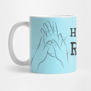 Healing Hands of Reflexology (black text) Mug